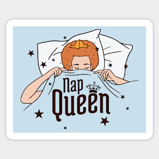 Funny Nap Queen Cartoon Redhead // Sleepy Girl Sticker